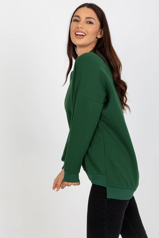 Dunkelgrünes Basic megztinis su... Dunkelgrünes Basic megztinis su...