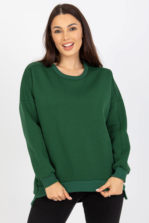 Dunkelgrünes Basic megztinis su... Dunkelgrünes Basic megztinis su...