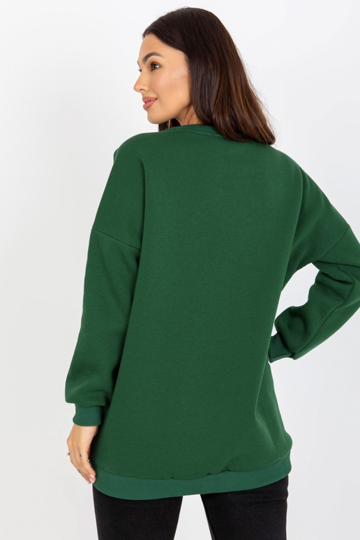 Dunkelgrünes Basic megztinis su... Dunkelgrünes Basic megztinis su...