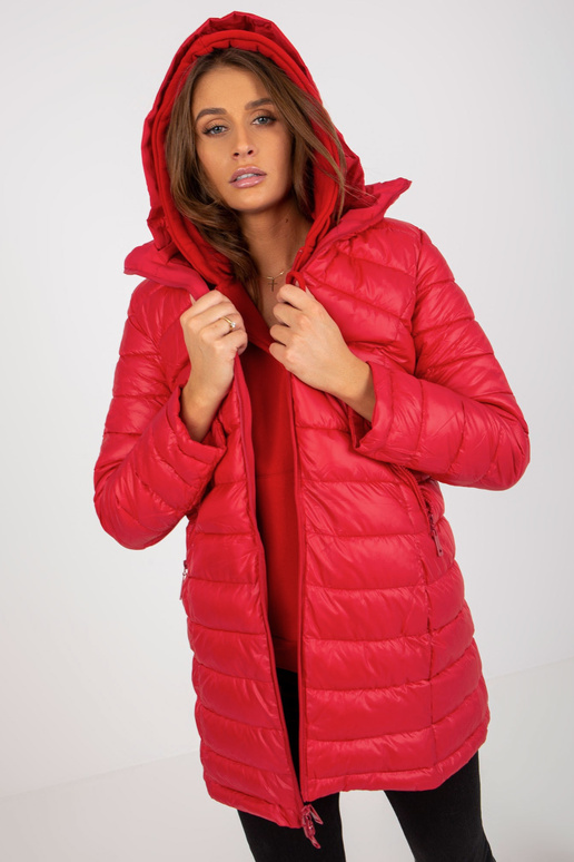 Rote doppelseitige übergangsjacke mit...