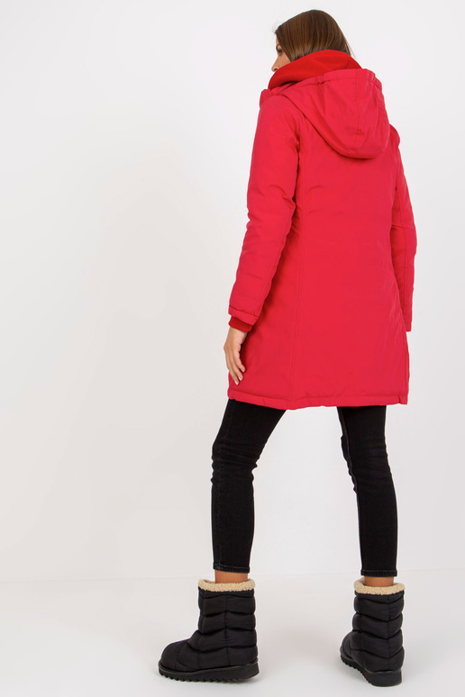 Rote doppelseitige übergangsjacke mit...