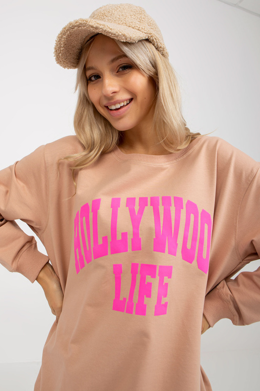 Bluza VI-BL-3102.01P BEIGE/ROŽINĖ Bluza VI-BL-3102.01P BEIGE/ROŽINĖ