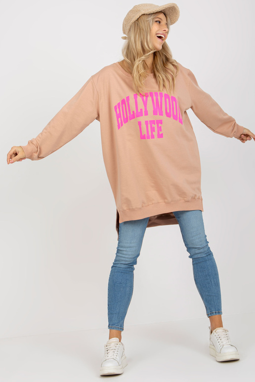 Bluza VI-BL-3102.01P BEIGE/ROŽINĖ Bluza VI-BL-3102.01P BEIGE/ROŽINĖ