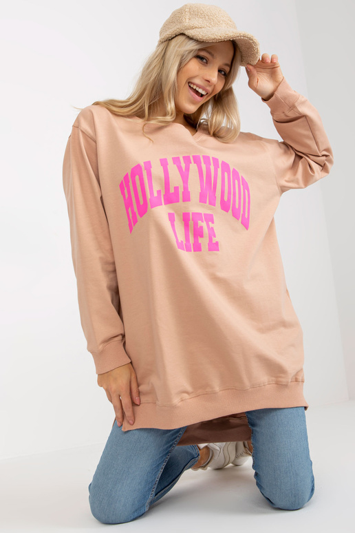 Bluza VI-BL-3102.01P BEIGE/ROŽINĖ Bluza VI-BL-3102.01P BEIGE/ROŽINĖ