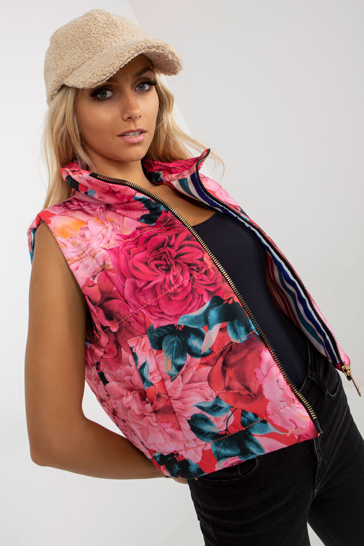 Višta rosafarbene Weste mit Blumenmuster