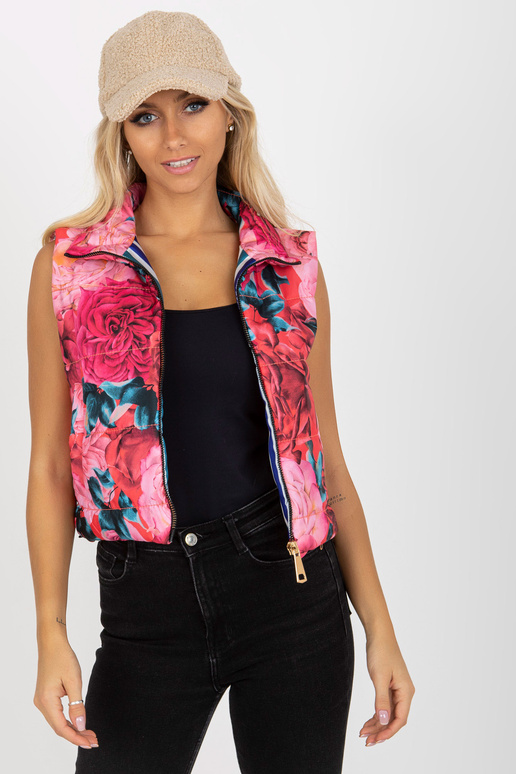 Višta rosafarbene Weste mit Blumenmuster