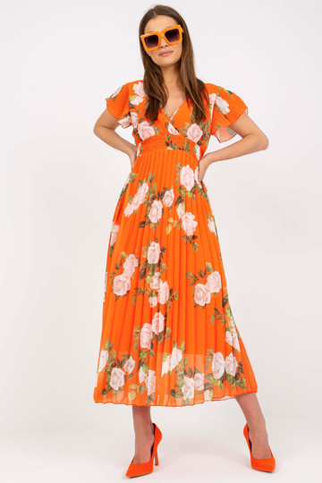 Oranžinė klostuota Midi... 2