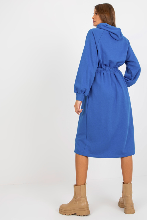 Dunkelblaues Sweatshirtkleid aus... Dunkelblaues Sweatshirtkleid aus...