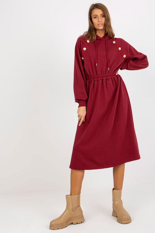 Burgunderfarbenes Sweatshirtkleid su... Burgunderfarbenes Sweatshirtkleid su...