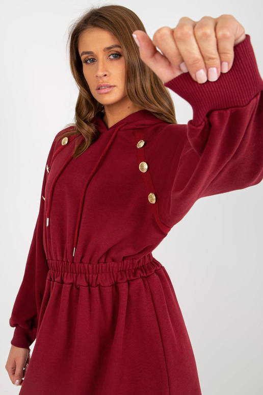 Burgunderfarbenes Sweatshirtkleid su... Burgunderfarbenes Sweatshirtkleid su...