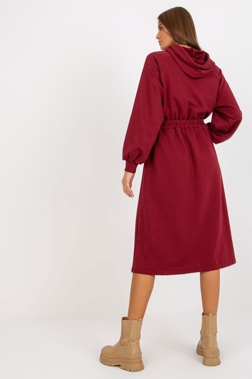 Burgunderfarbenes Sweatshirtkleid su... Burgunderfarbenes Sweatshirtkleid su...