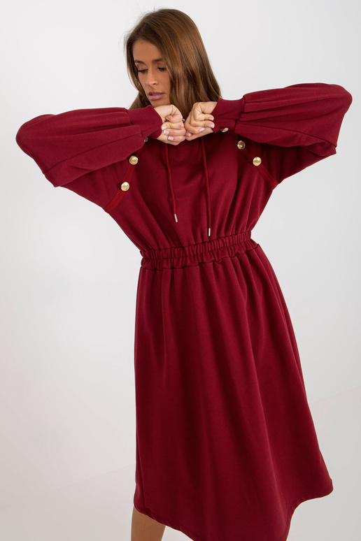 Burgunderfarbenes Sweatshirtkleid su... Burgunderfarbenes Sweatshirtkleid su...