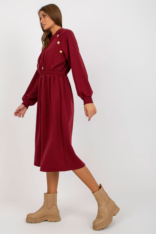 Burgunderfarbenes Sweatshirtkleid su... Burgunderfarbenes Sweatshirtkleid su...