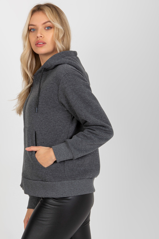 Tamsiai pilkas bazinis megztinis su...