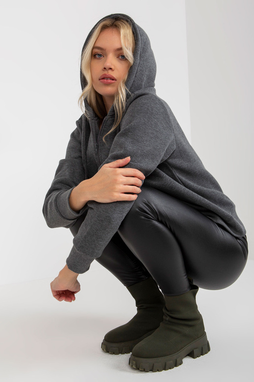 Tamsiai pilkas bazinis megztinis su...