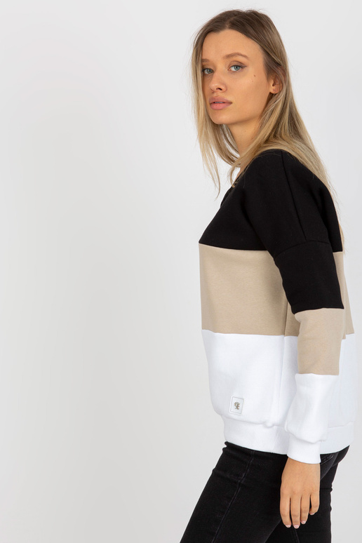 Juodos ir smėlio spalvos megztinis V...