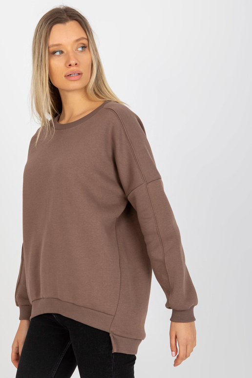 Rudas paprastas megztinis su apvalia...