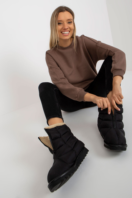 Rudas paprastas megztinis su apvalia...