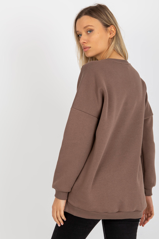 Rudas paprastas megztinis su apvalia...