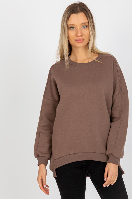 Rudas paprastas megztinis su apvalia...