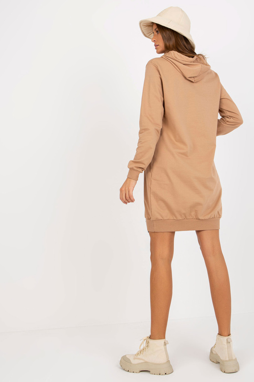 Basic Camel-Sweatshirtkleid mit Taschen Basic Camel-Sweatshirtkleid mit Taschen