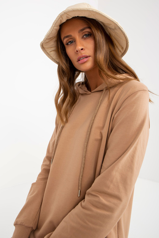 Basic Camel-Sweatshirtkleid mit Taschen Basic Camel-Sweatshirtkleid mit Taschen
