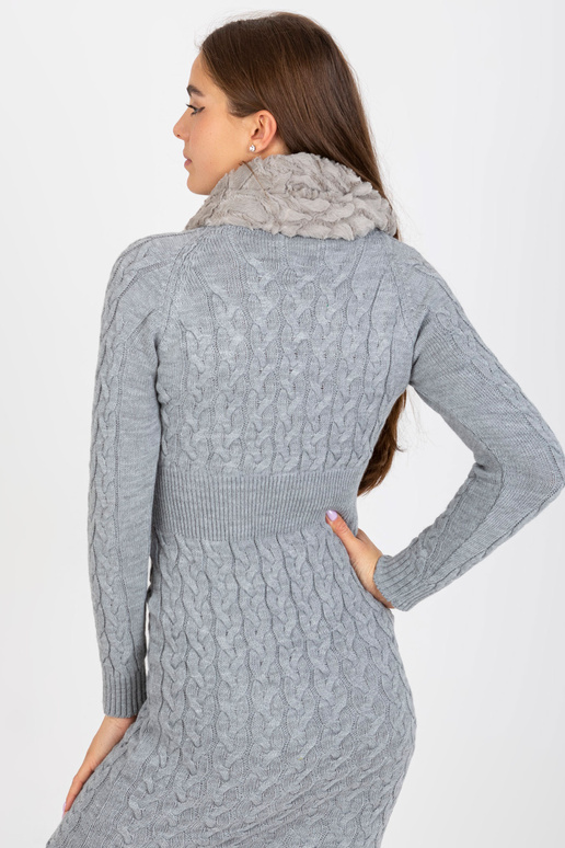 Pilkas moteriškas dirbtinio kailio...