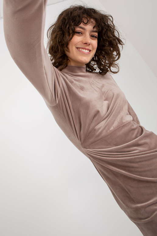 Suknelė-RP-SK-8207.13X-tamsiai smėlio...