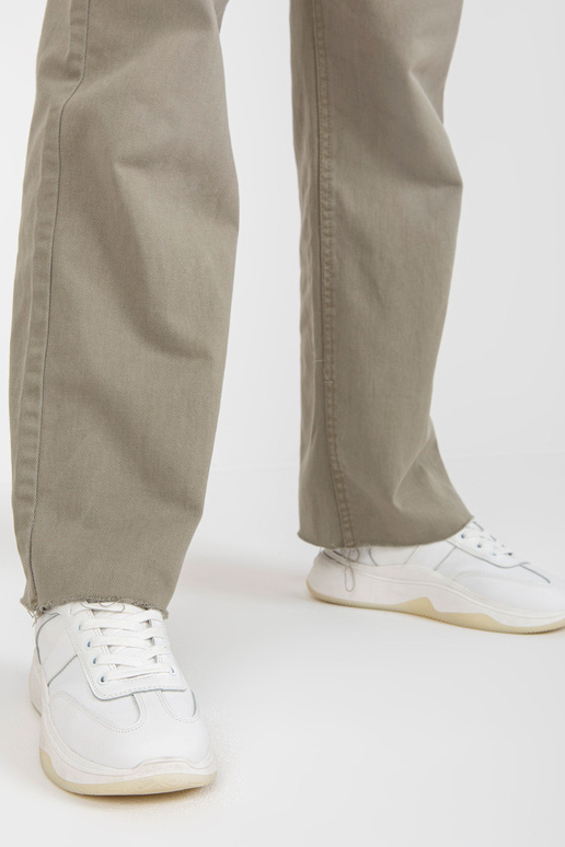 Khaki damskie spodnie jeansowe z...