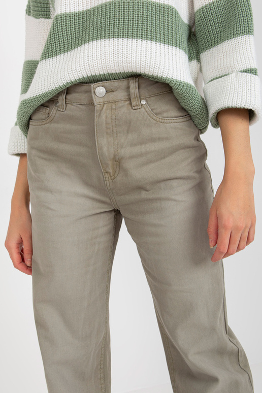 Khaki damskie spodnie jeansowe z...