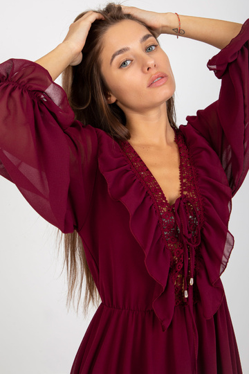 Bordo spalvos boho suknelė...