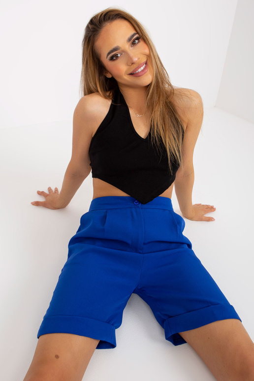 Juodas crop top Basic iš rumbuotos... Juodas crop top Basic iš rumbuotos...