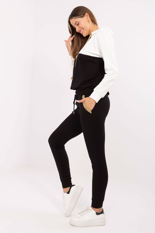 Ecru-juodas moteriškų megztinių...