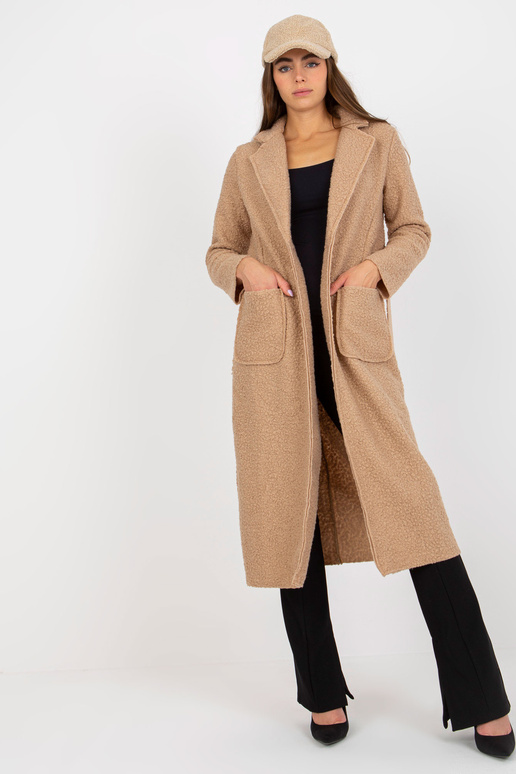 Smėlio spalvos pliušinis maksi paltas...