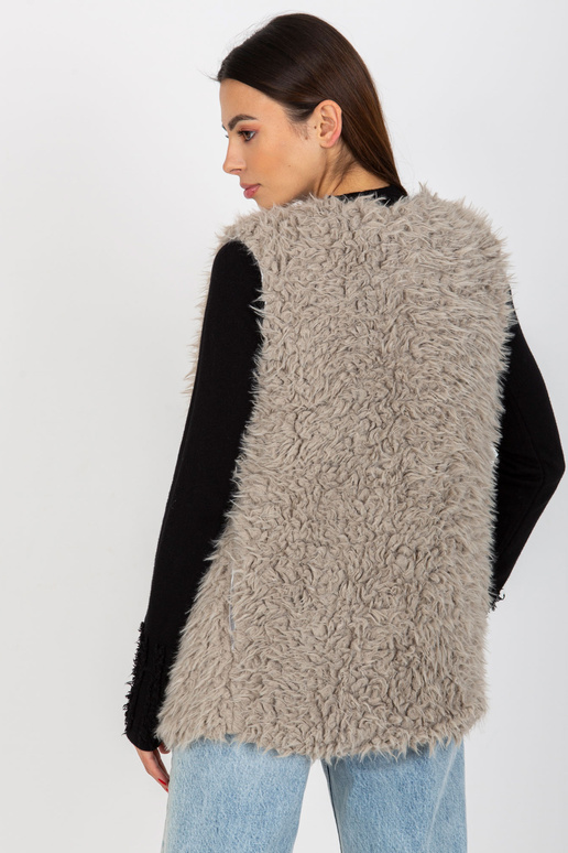 Hallie šviesiai pilka kailio liemenė