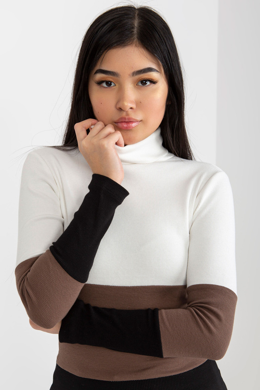 Ecru-juoda bazinė palaidinė su... Ecru-juoda bazinė palaidinė su...