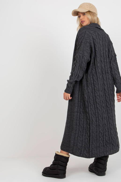 Tamsiai pilkas trijų dalių megztas...