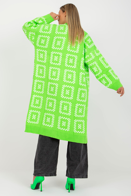 Fluo žalias ilgas oversize kardiganas...