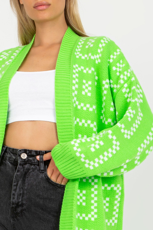 Fluo žalias ilgas oversize kardiganas...