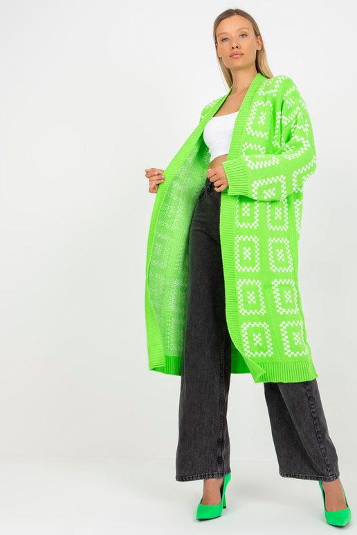 Fluo žalias ilgas oversize kardiganas...