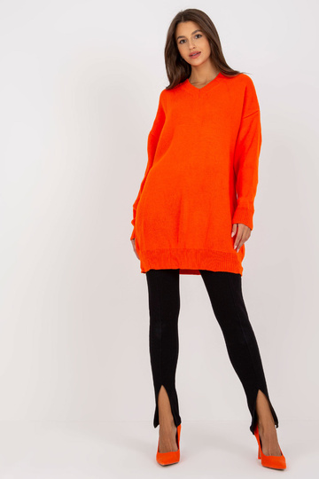 Oranžinė megzta suknelė su... 2