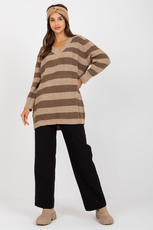 Rudos-smėlio spalvos ilgas oversize...