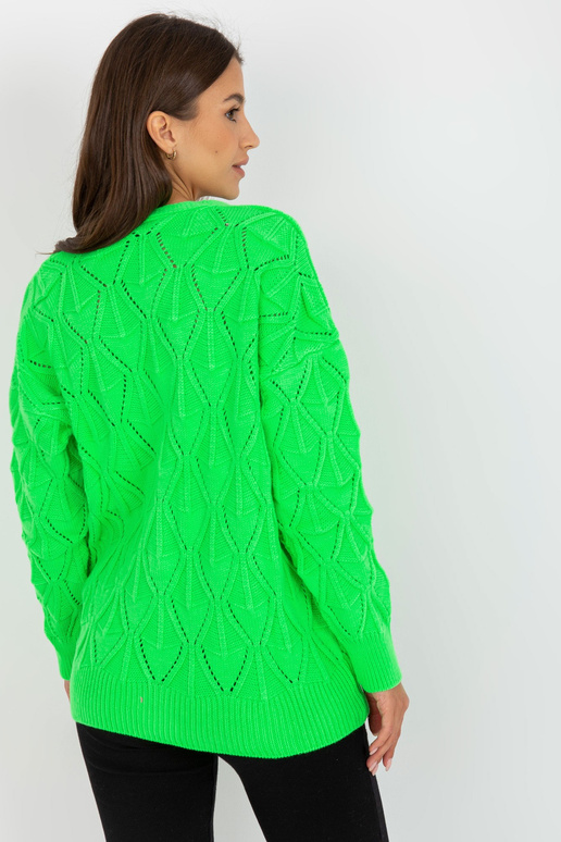 Fluo žalias ažūrinis megztinis su...