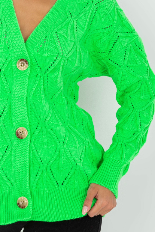 Fluo žalias ažūrinis megztinis su...
