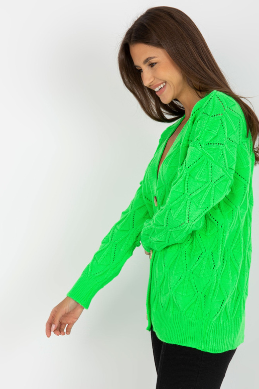 Fluo žalias ažūrinis megztinis su...