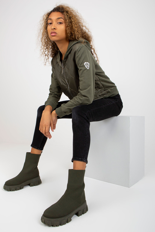 Chaki spalvos dygsniuotas bomber...