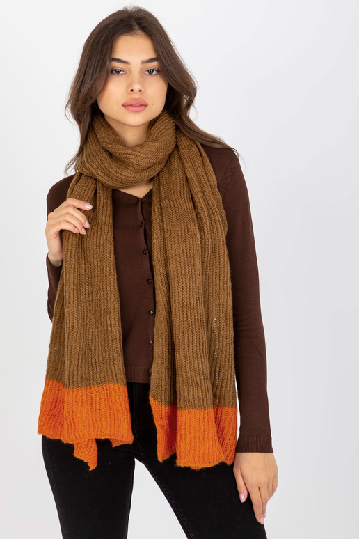 Camel Oranžinė megzta moteriška ilga...