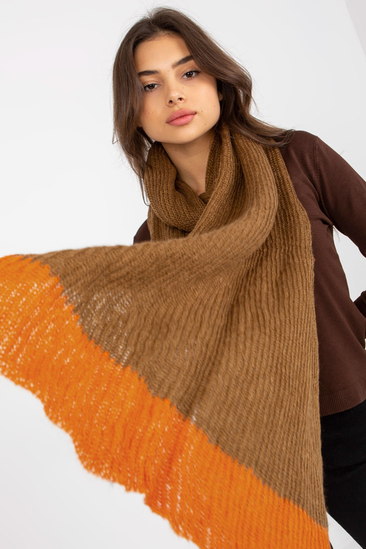 Camel Oranžinė megzta moteriška ilga...
