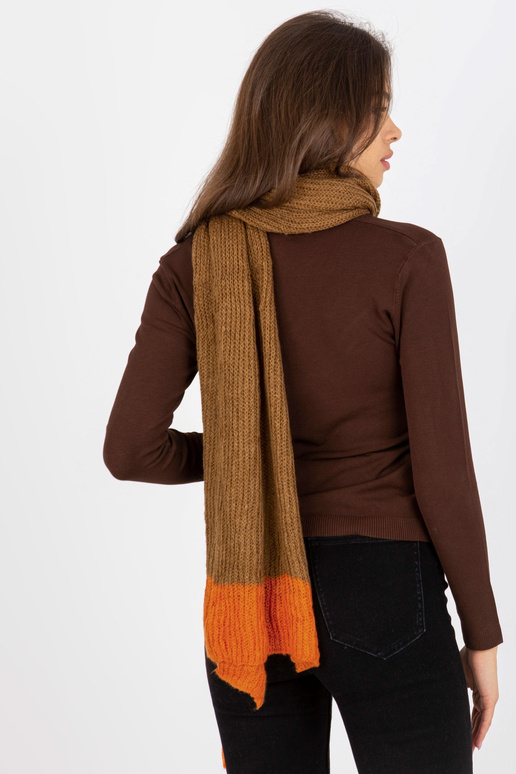 Camel Oranžinė megzta moteriška ilga...