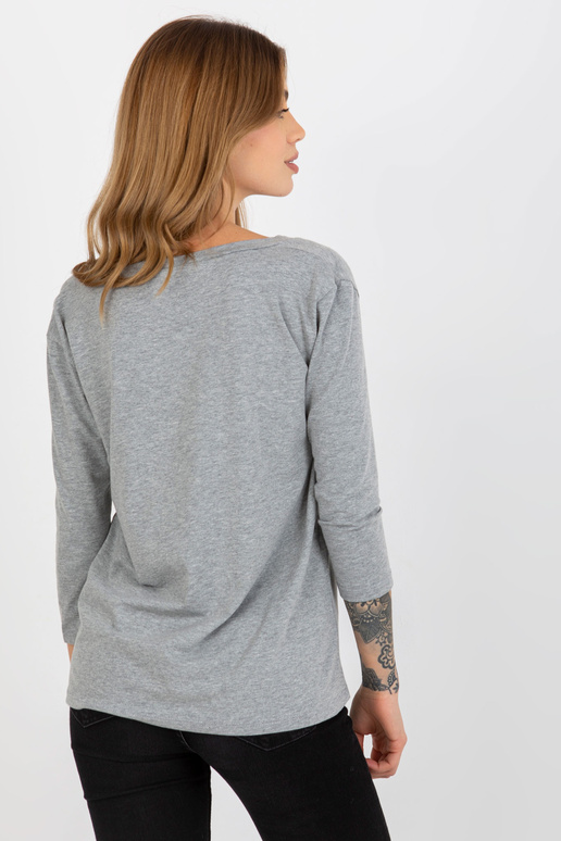 Pilka melanžinė palaidinė su V formos... Pilka melanžinė palaidinė su V formos...